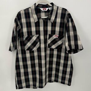 Ben Davis 1/4 zip plaid shirt